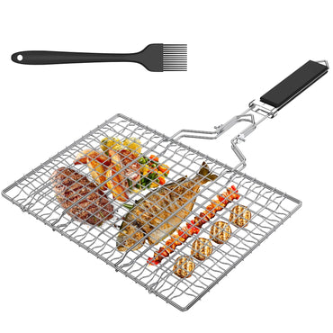 Stainless Steel Fish Grilling Basket Tool